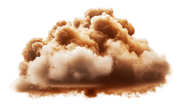 Dusk cloud over desert landscape, cut out - stock . png
