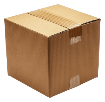 Brown cardboard box ready for shipping in daylight, cut out - stock . png