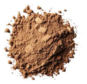 Brown powder on white background, cut out - stock . png
