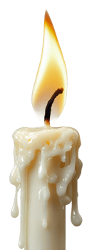 Melting candle on white background, cut out - stock . png