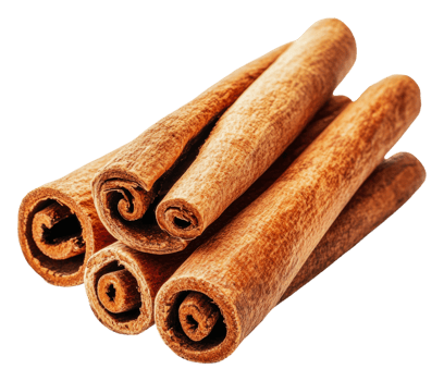 Cinnamon sticks on a tidy surface, cut out - stock . png