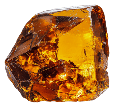 Stunning amber crystal from nature, cut out - stock . png