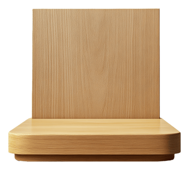 Simple wooden display stand for showcasing items, cut out - stock . png