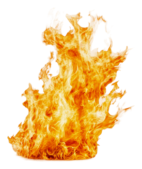 Flames burst from a dark center, cut out - stock . png