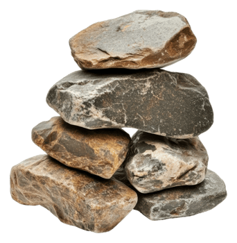 Artful stone stack on white background, cut out - stock . png