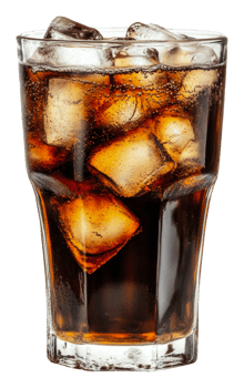 Chilled drink served with ice, cut out - stock . png