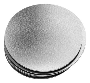 Metal discs stacked on white background, cut out - stock . png
