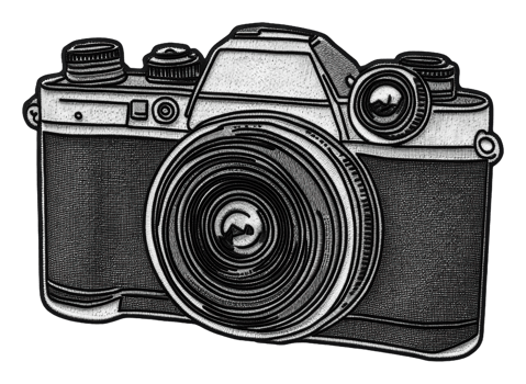 Intricate vintage camera on display, cut out - stock . png