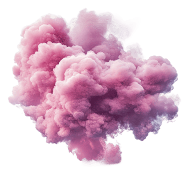 Pink smoke swirls against white background, cut out - stock . png