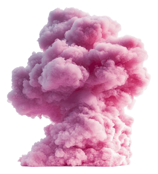 Pink smoke cloud rising during an outdoor display, cut out - stock . png
