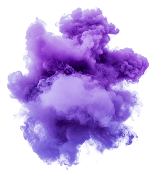 Purple smoke swirls on a white backdrop, cut out - stock . png