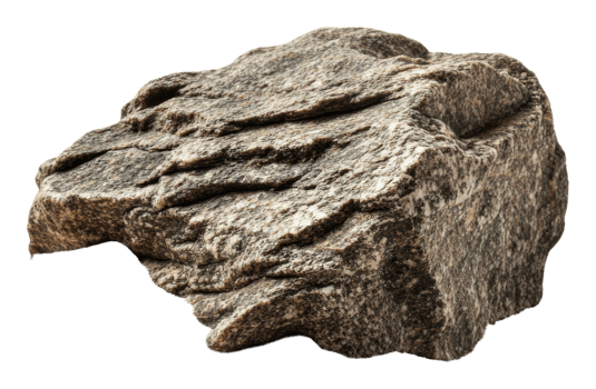 Textured natural stone on white background, cut out - stock . png