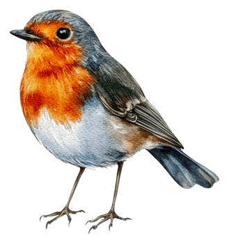 Colorful bird standing in nature, cut out - stock . png