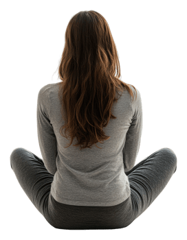 Woman practicing yoga in a serene indoor setting, cut out - stock . png