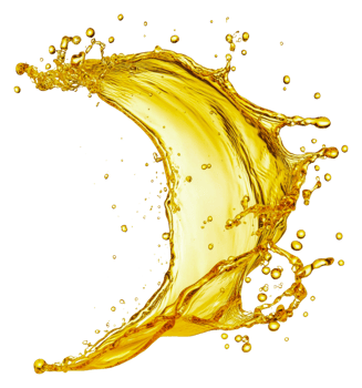 Golden liquid splash captured in dynamic motion, cut out - stock . png