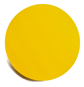 Bright yellow circular shape on a white background, cut out - stock . png
