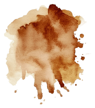 Earthy abstract watercolor splash, cut out - stock . png