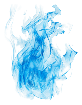 Blue smoky pattern swirling gracefully in the air, cut out - stock . png