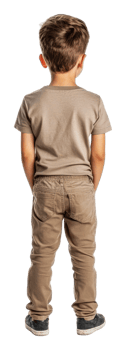 Child in casual clothes and sneakers, cut out - stock . png