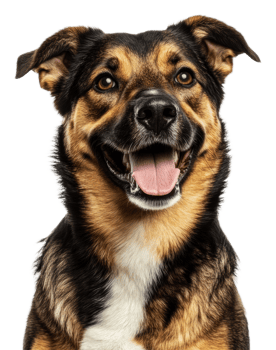 Playful dog on white background, cut out - stock . png