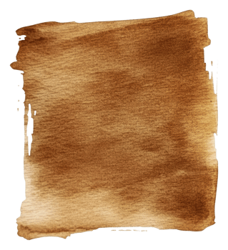 Brown watercolor texture on white background, cut out - stock . png