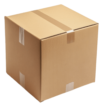 Brown cardboard box ready for shipping or storage, cut out - stock . png