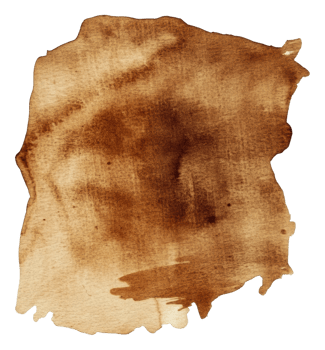 Textured brown watercolor stain, cut out - stock . png