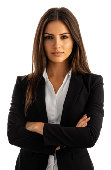 Confident businesswoman in formal wear, cut out - stock . png