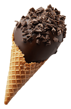 Chocolate cone with sprinkles, cut out - stock . png