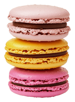 Colorful macarons stacked on top of each other, cut out - stock . png
