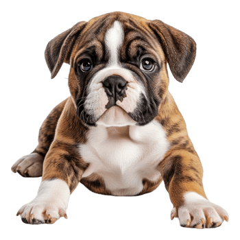 Playful puppy posing on white backdrop, cut out - stock . png
