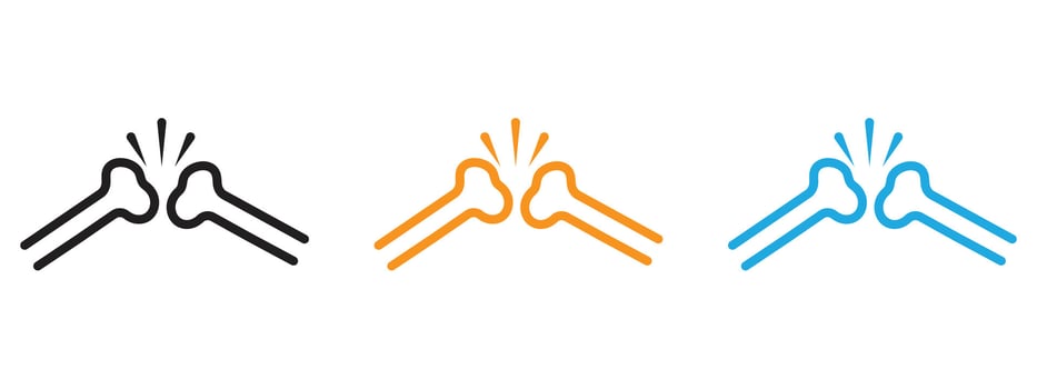 Bones icon Thin line illustration set vector