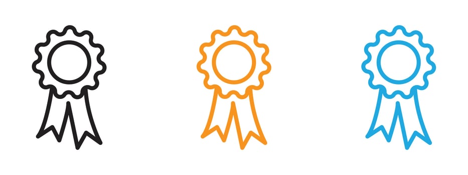 Ribbon Icon Thin line illustration set vector