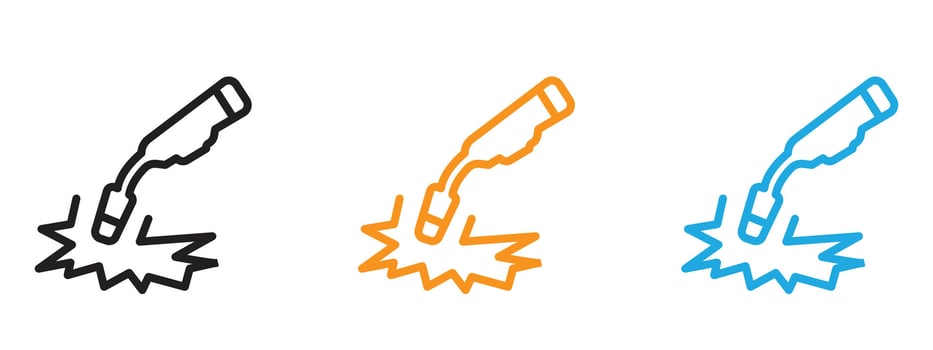 Welding icon Thin line illustration set vector