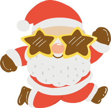 Groovy Retro Santa Standing Character Illustration png