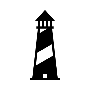 Lighthouse silhouette icon with simple and modern design png