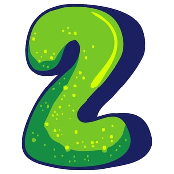 Bubble graffiti font style Number 2 vector