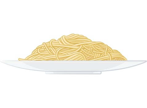 Spaghetti Plate Pasta Meal Side View vector
