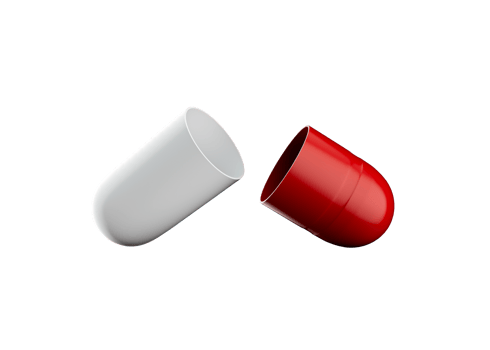 3d Red And White Open Pharmaceutical Antibiotic Capsule, 3d Illustration png