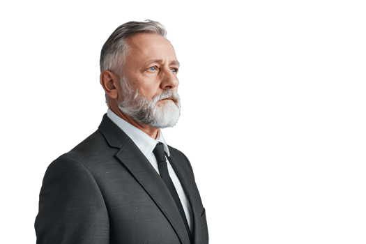 A man with a beard and a suit png