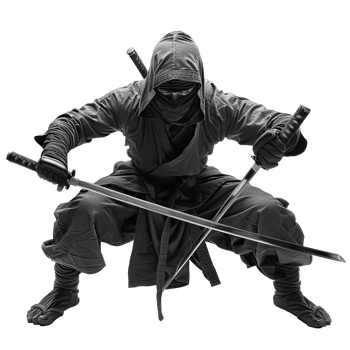 Ninja with sword and hoodie png