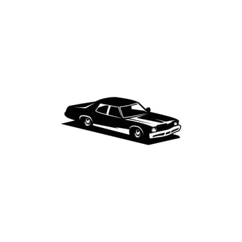 Bluesmobile. silhouette isolated on white background seen from the side. Best for badges, emblems, icons, sticker designs, automotive industry. vector