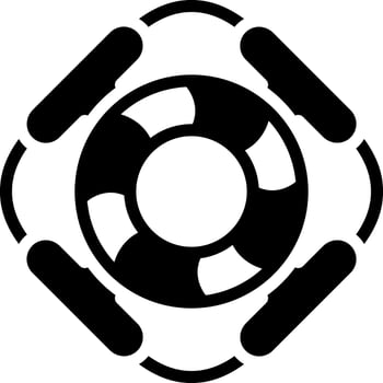 Solid black icon for lifebuoy vector