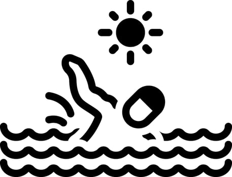 Solid black icon for swim vector