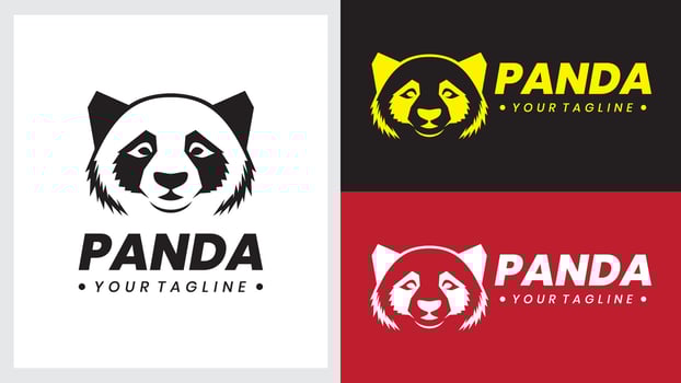 ilustration logo geometric panda vector
