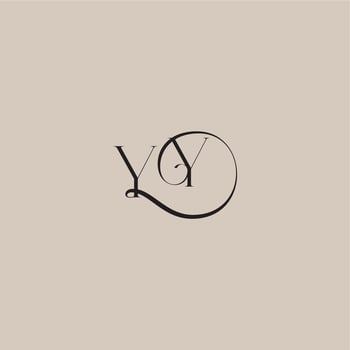 YY letter elegant and luxury style dinamyc curvy initial concept monogram wedding logo vector