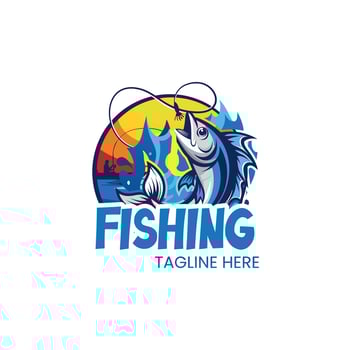 Fishing logo design vector