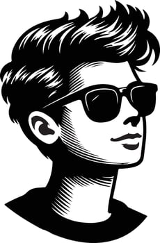 Boy with sunglass design vector