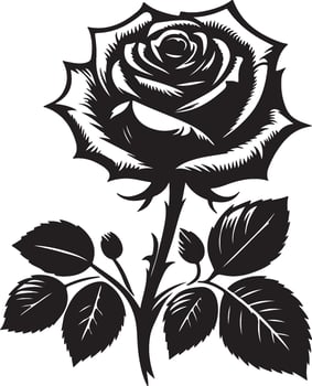 Rose silhouette shape design vector