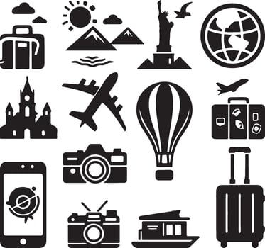 Traveling icon silhouette design vector